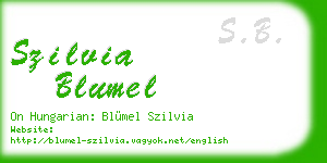 szilvia blumel business card