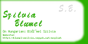 szilvia blumel business card